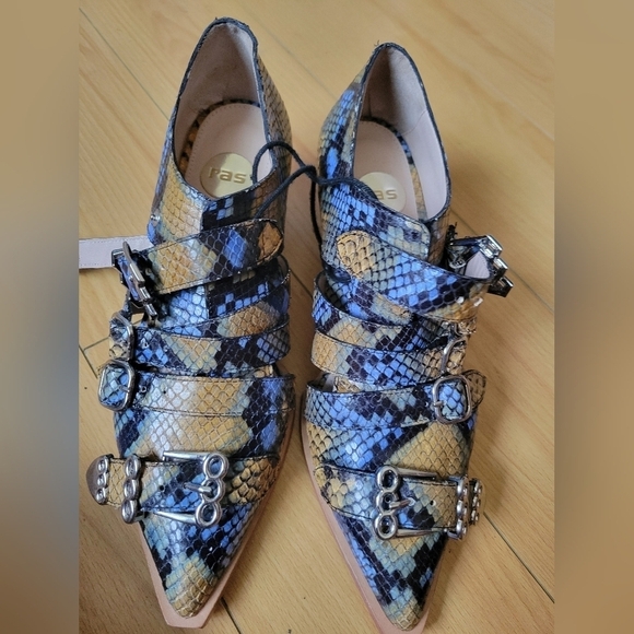 RAS Women's Western Snakeskin Leather Heeled Ankle Boots EU 39 US 8.5 NWOT - Picture 2 of 12
